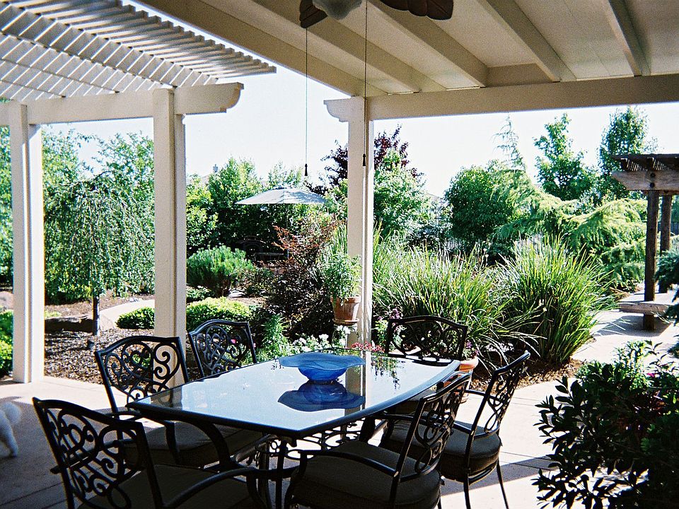 Under the pergola