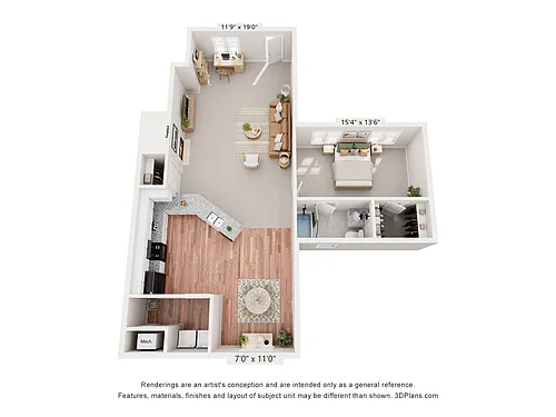 Floor plan 1 Bedroom Flex