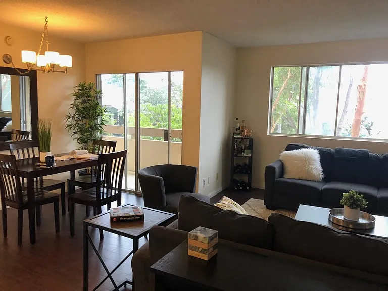 living room and dining area