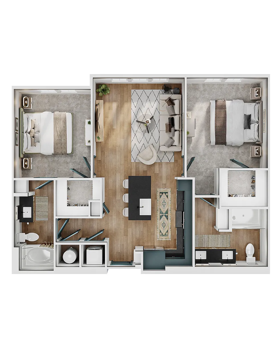 Floor plan B1 (2 Bedroom)