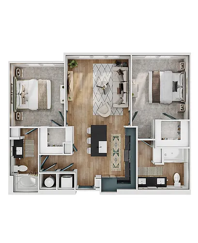 Floor plan B1 (2 Bedroom)