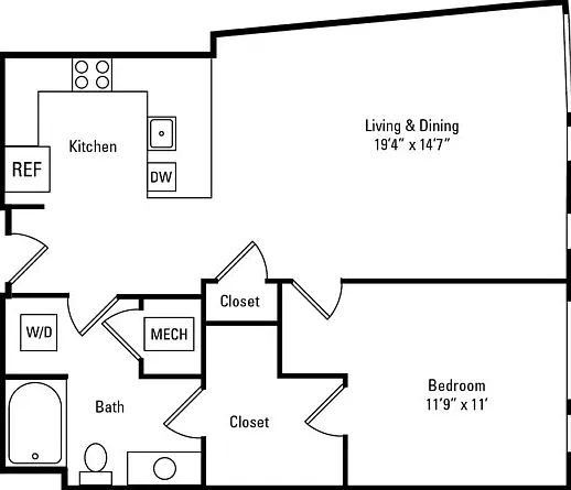 1 Bedroom - 1 Bathroom 1 Bedroom - 1 Bathroom