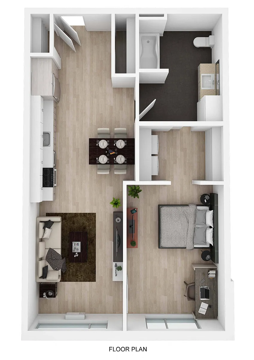 Floor plan 1 bedroom A