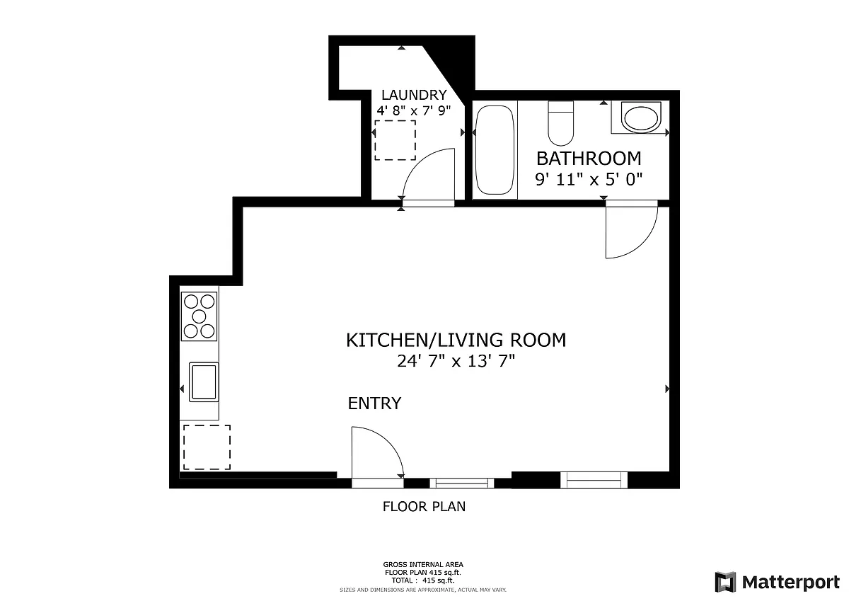 Floor plan 0 bedroom 1 bath