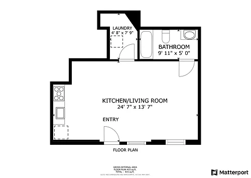 Floor plan 0 bedroom 1 bath
