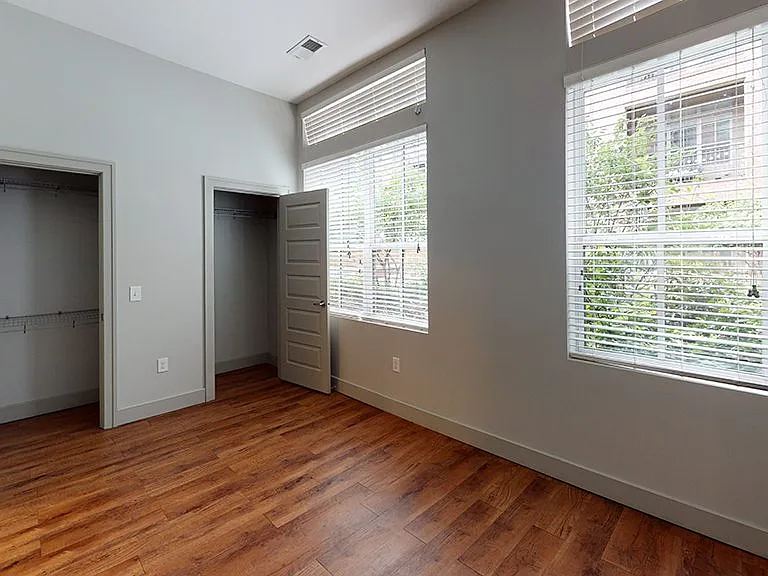 Spacious bedroom with walk-in closet