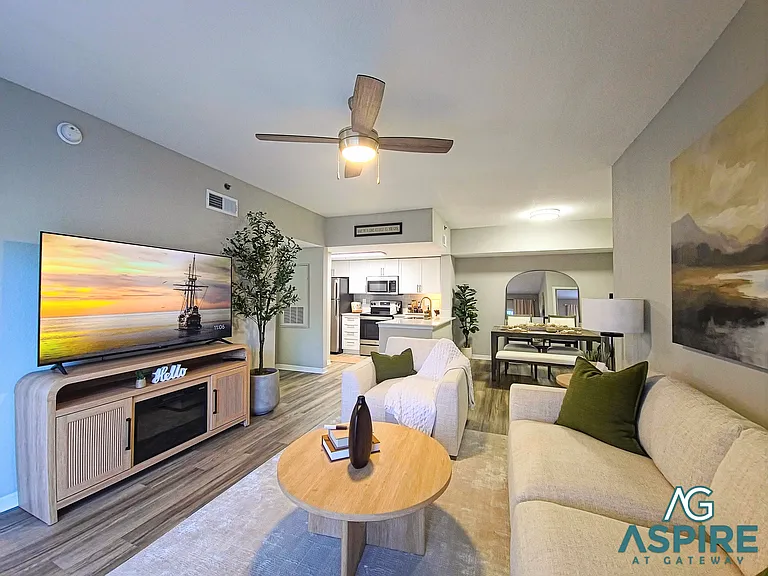 The Willow Floor Plan Model Living Room | Aspire at Gateway