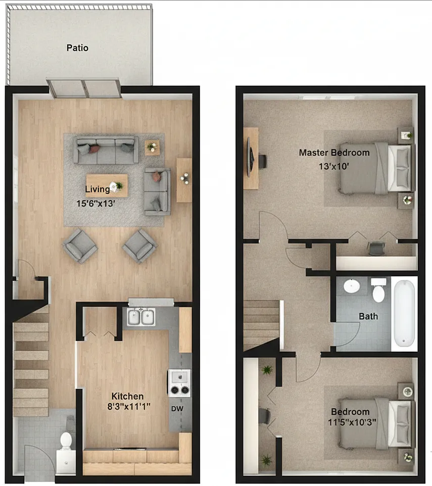 Floor plan Two Bedroom