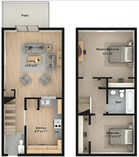 Floor plan Two Bedroom