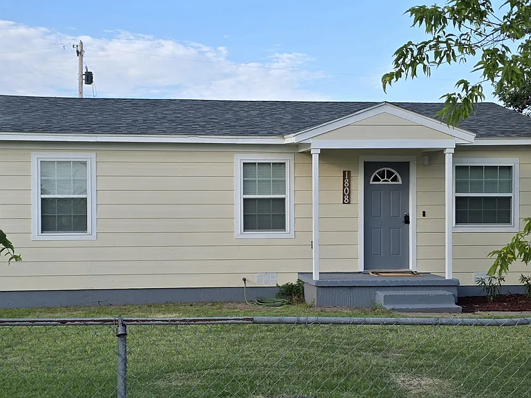Front view of the cozy home