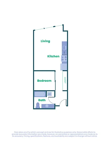 Floor plan The Teel - Open 1x1 - A5