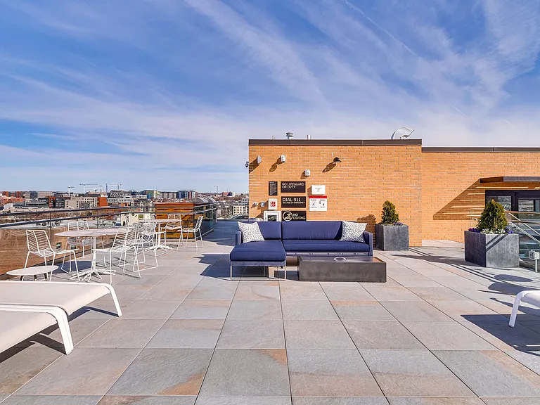 The Stanton rooftop firepit and lounge
