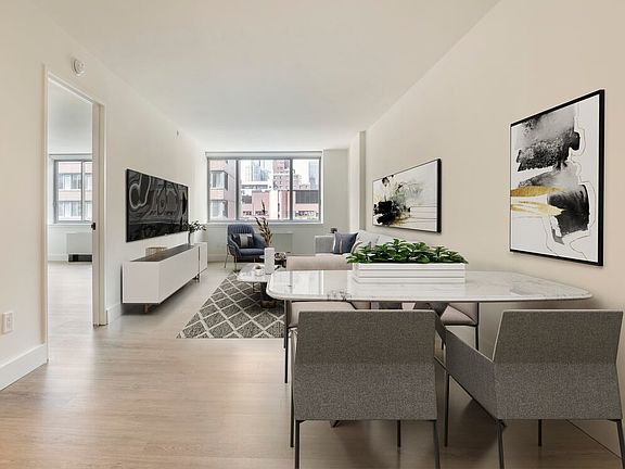 Renovated II North/South dining and living room with hard surface flooring