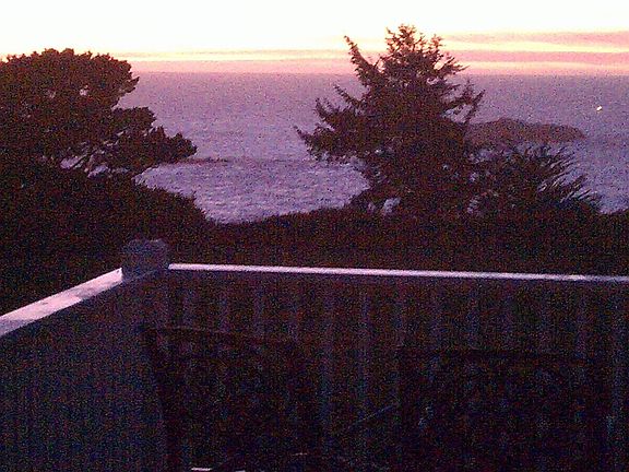 sunset colors from deck