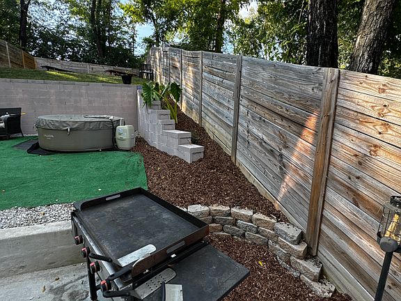 Large fenced in backyard