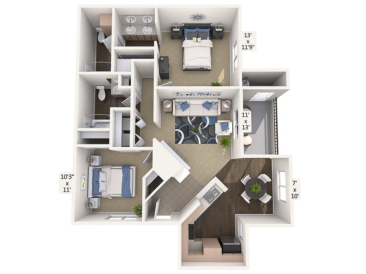 Floor plan B2-carpet