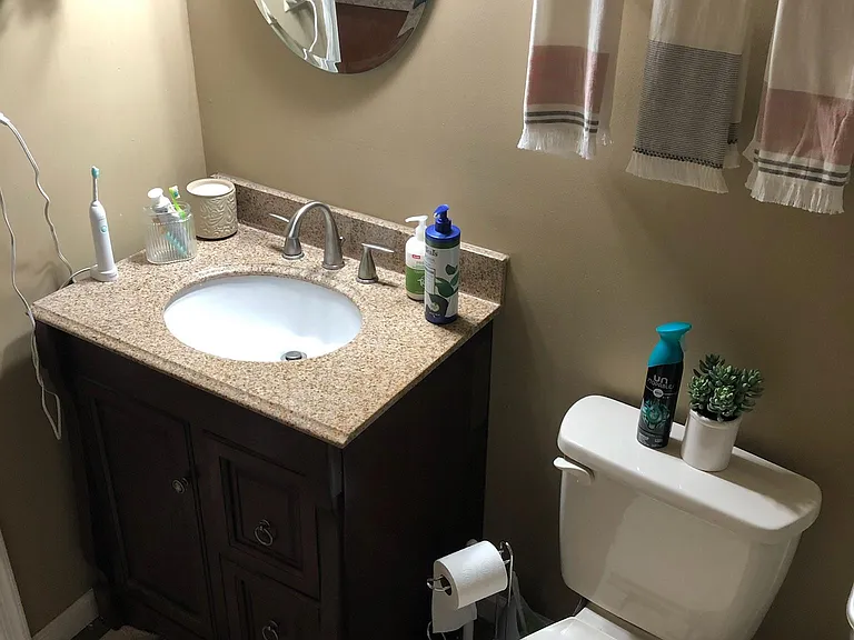First floor, full bathroom.