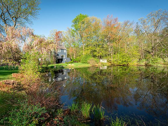 Fishing, boating, skating... this pond feeds from the East branch of the Mianus and is therefore always moving