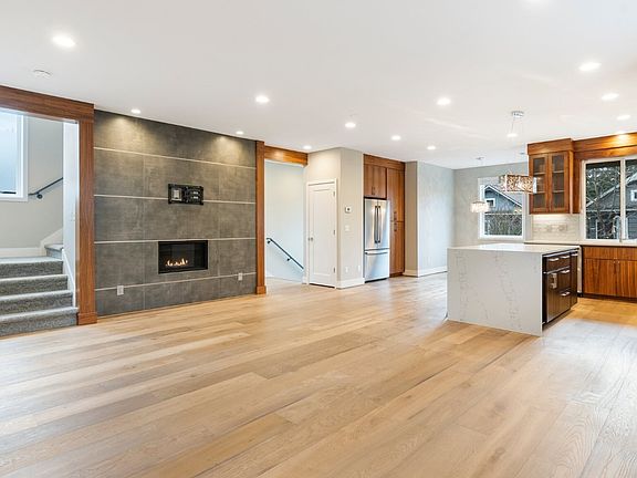 Open concept living room and kitchen.