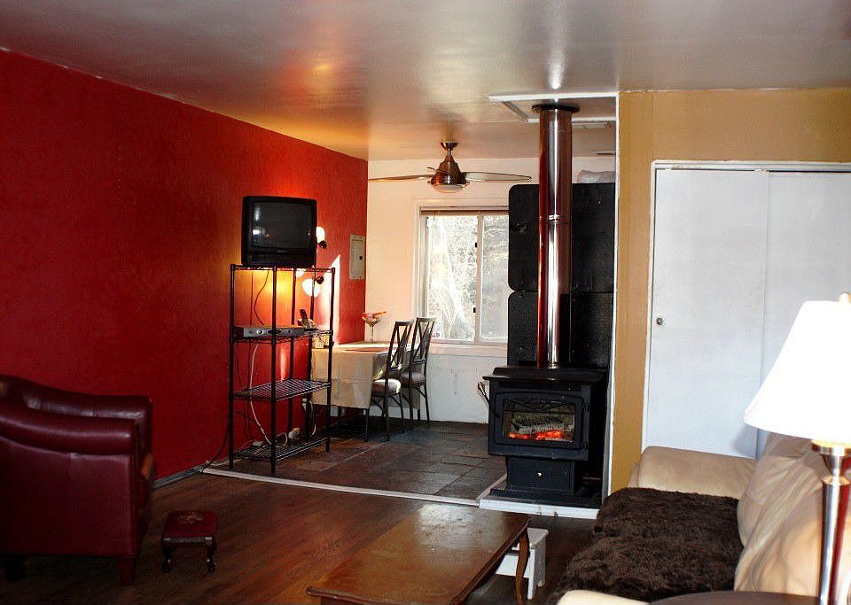 Living Room with Wood Burning Stove