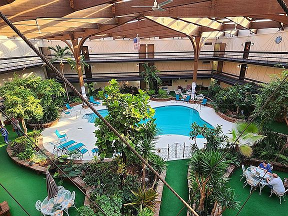 Atrium with heated pool