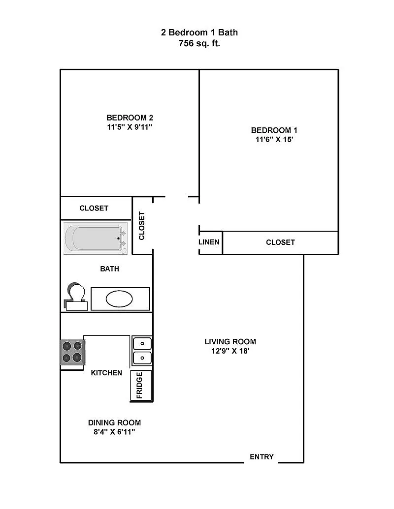 Floor plan 2x1 without WD