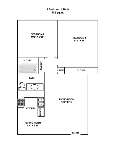 Floor plan 2x1 without WD