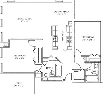 Floor plan The Auburn with Patio