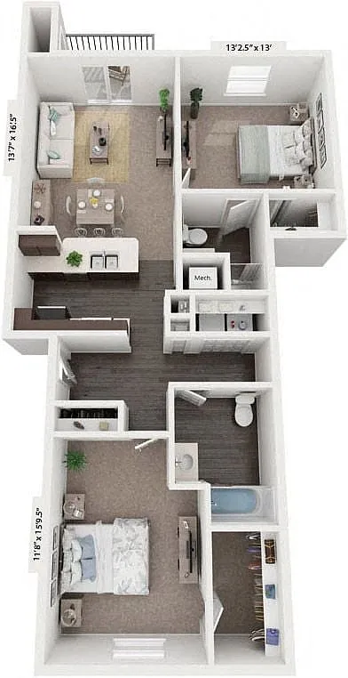 Floor plan Two Bedroom