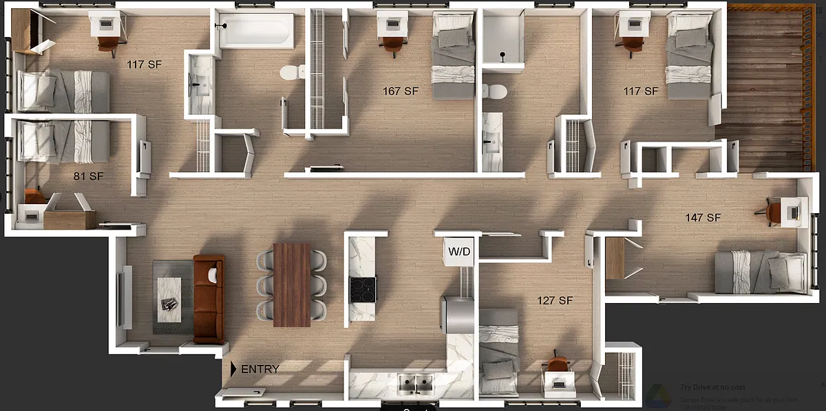 Floor plan 6 Bedroom | 2 Bath