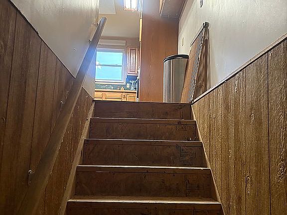 View up from basement stairs