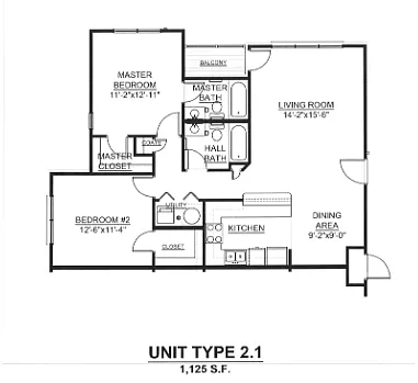 Floor plan 2 Bed