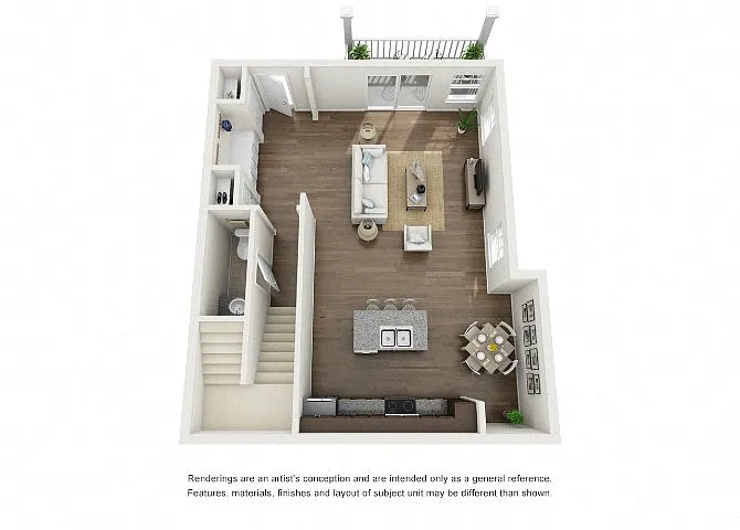 Floor plan Middleton, 3 Bedroom Townhome