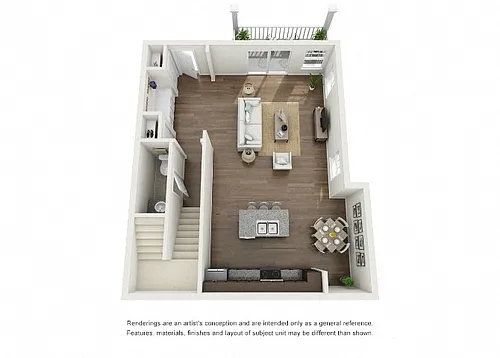 Floor plan Middleton, 3 Bedroom Townhome
