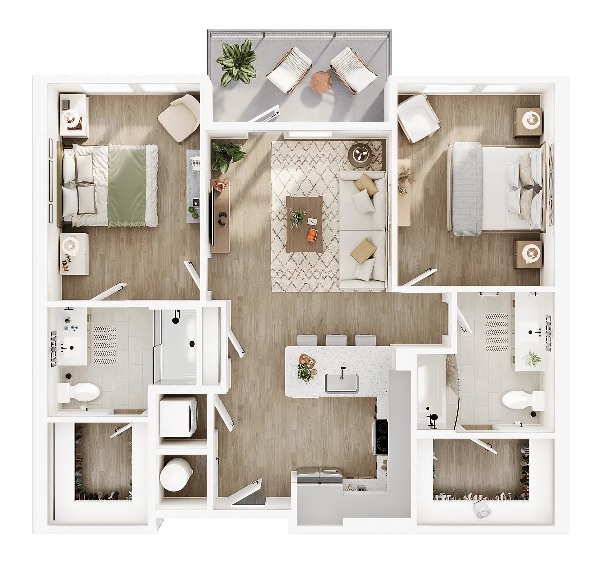 Floor plan RAMBLIN PLAN Two Bed Two Bath