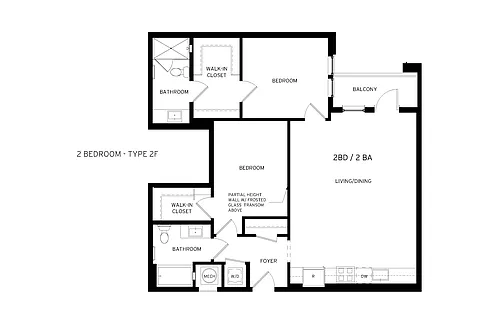 Floor plan Mahogany - Jr. 2 Bedroom