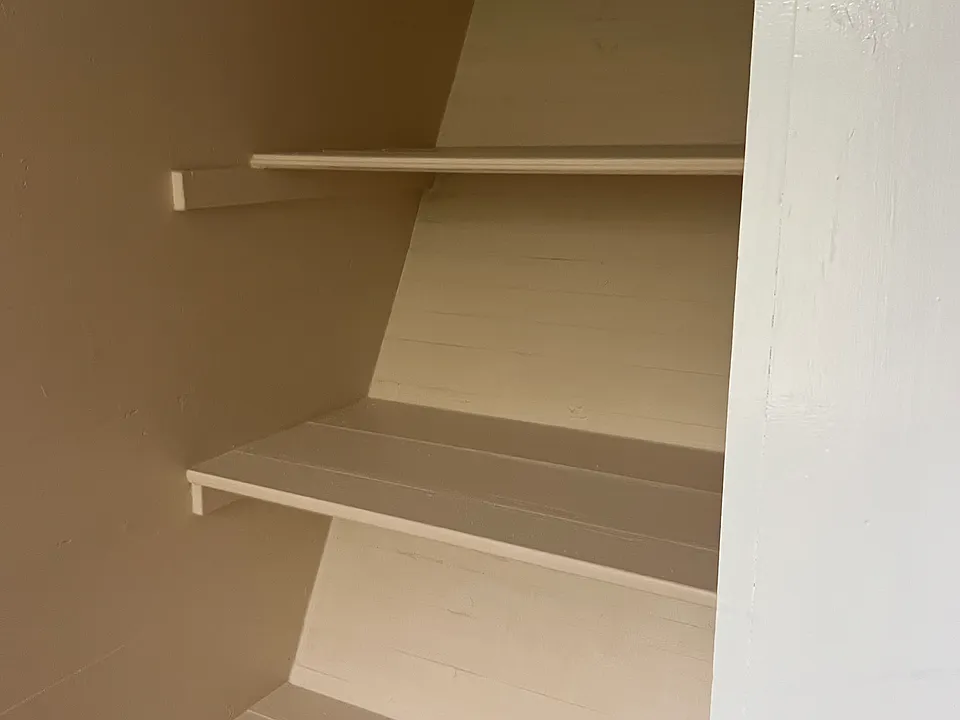 Lots of shelves in closet
