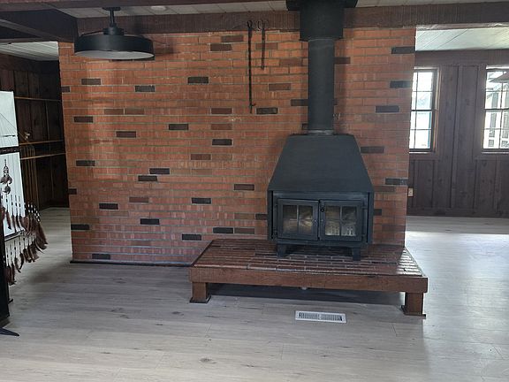 Living area and wood stove