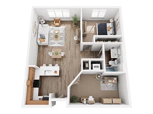 Floor plan One Bedroom with Den 6 - Renovated