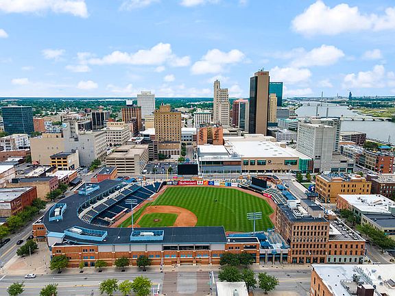 View of the Ballfield and Commodore Perry