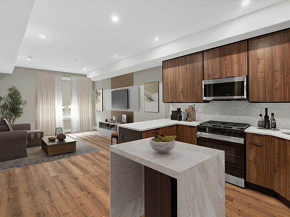 this photo is virtually staged - furniture and kitchen island are not included.