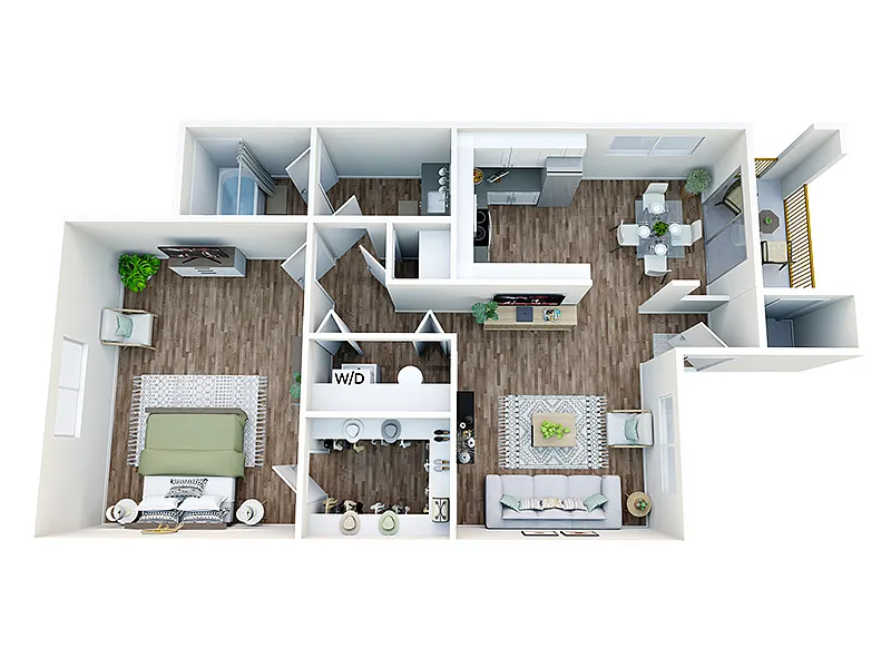 Floor plan 700 1 Bed 1 Bath
