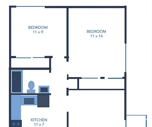 Floor plan 2 Bedroom Apartments