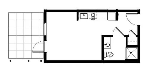 Floor plan The Harbor with Patio