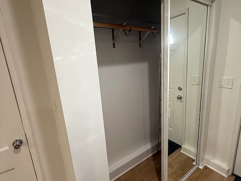 Closet with upper shelving