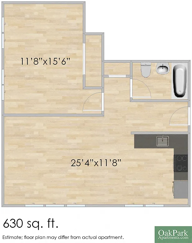 Floor plan 1 Bedroom