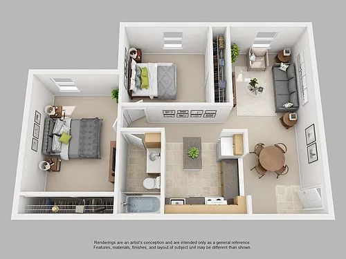 Floor plan Two Bedroom One Bath Downstair