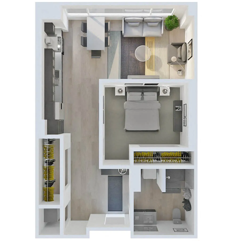 Floor plan 1 Bed C3