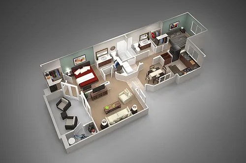 Floor plan Two Bedroom/Two Bath