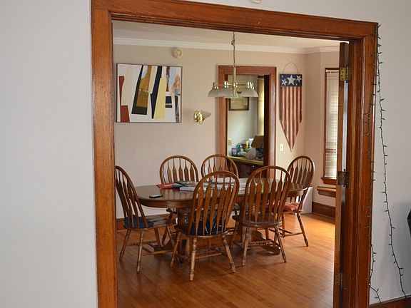 spacious dining room with hardwood floors